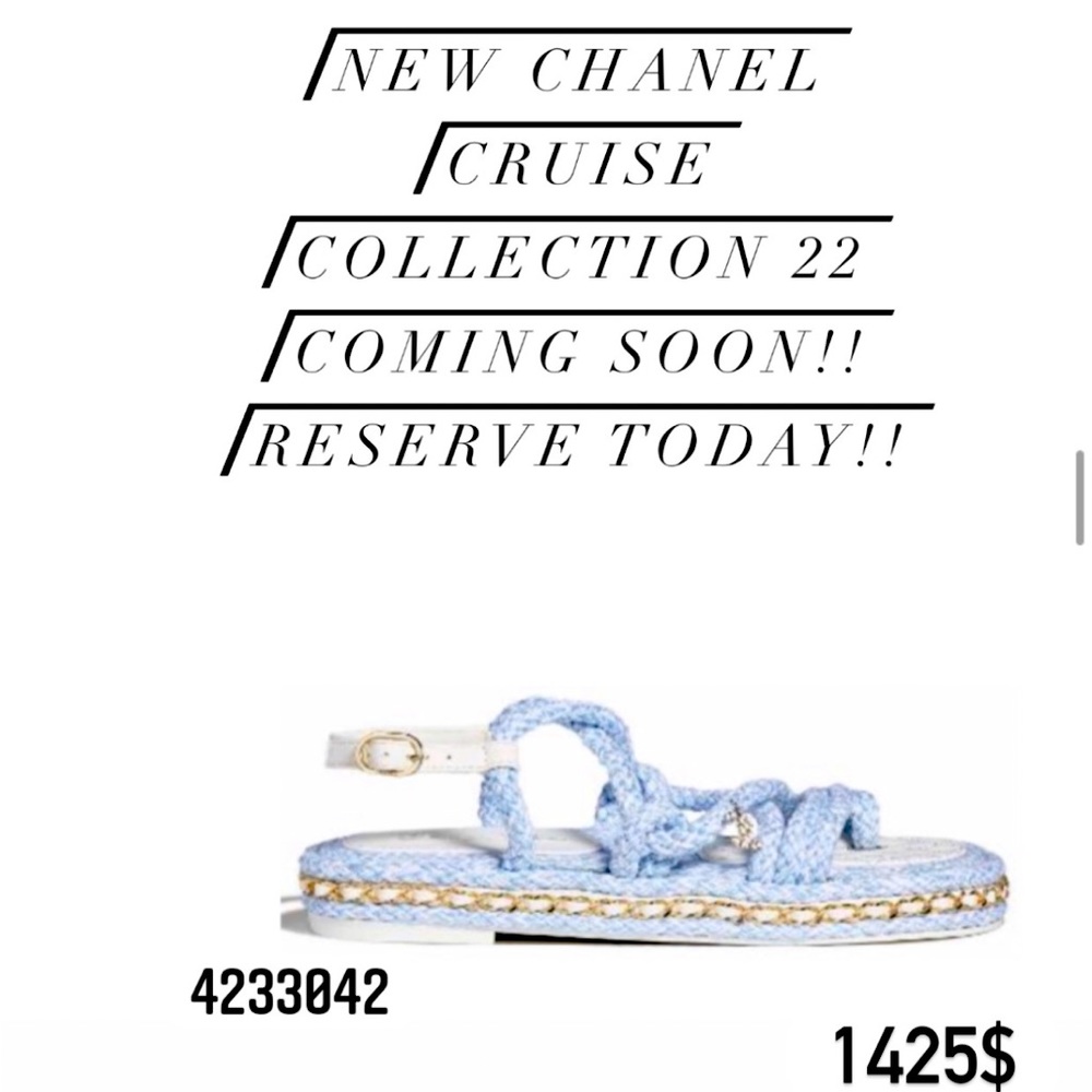 SOLD! CHANEL 22C CORD & LAMBSKIN SANDAL